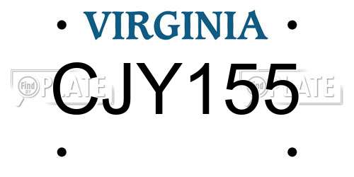 CJY155 Virginia License Plate
