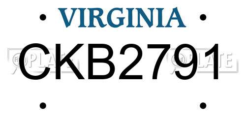 CKB2791 Virginia License Plate