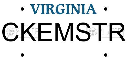 CKEMSTR Virginia License Plate