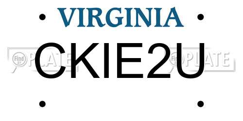 CKIE2U Virginia License Plate