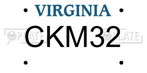 CKM32 Virginia License Plate