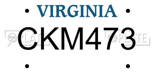 CKM473 Virginia License Plate