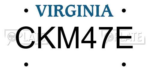 CKM47E Virginia License Plate
