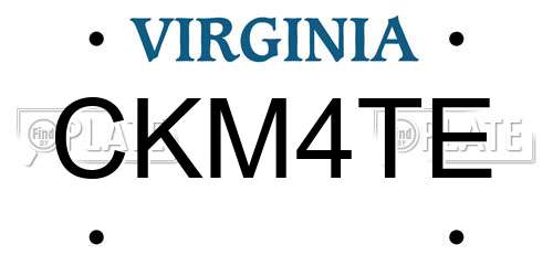 CKM4TE Virginia License Plate