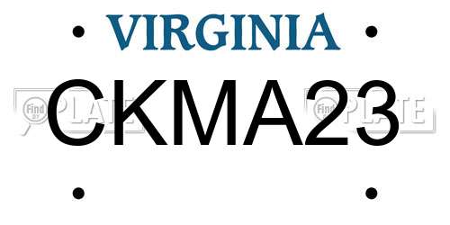CKMA23 Virginia License Plate