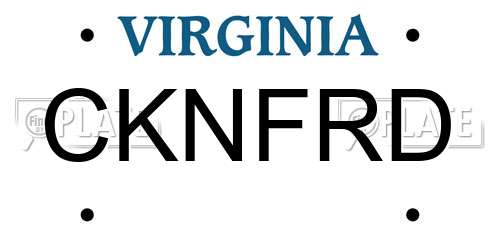 CKNFRD Virginia License Plate