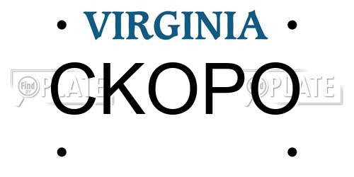 CKOPO Virginia License Plate