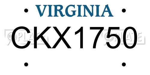CKX1750 Virginia License Plate
