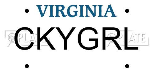 CKYGRL Virginia License Plate