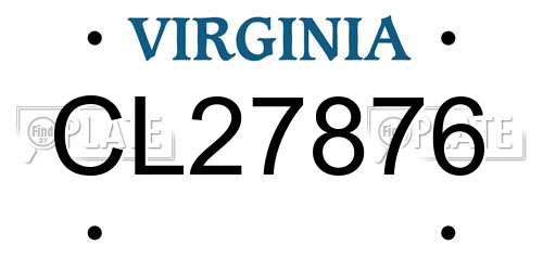 CL27876 Virginia License Plate