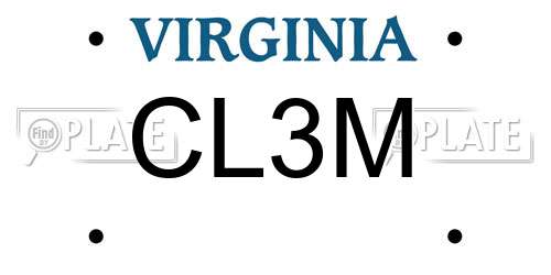 CL3M Virginia License Plate