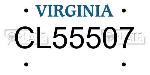 CL55507 Virginia License Plate