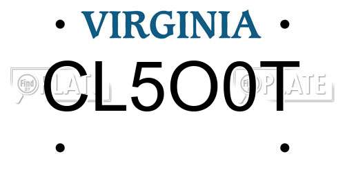 CL5O0T Virginia License Plate