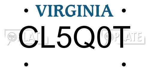 CL5Q0T Virginia License Plate