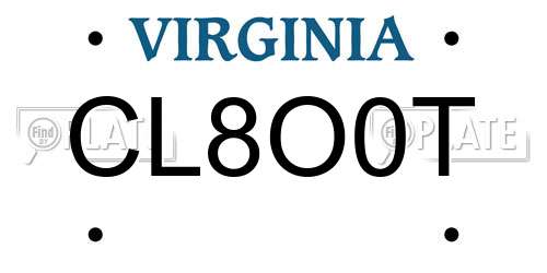 CL8O0T Virginia License Plate