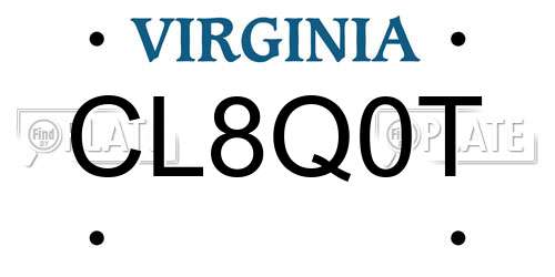 CL8Q0T Virginia License Plate