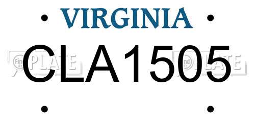 CLA1505 Virginia License Plate