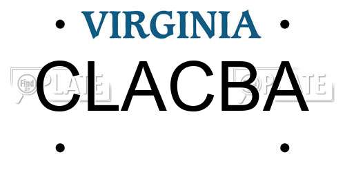 CLACBA Virginia License Plate