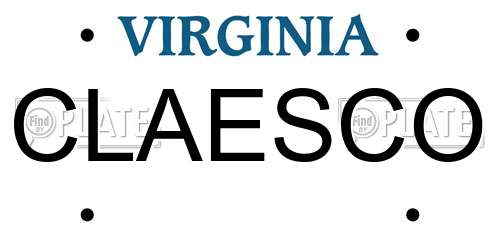 CLAESCO Virginia License Plate
