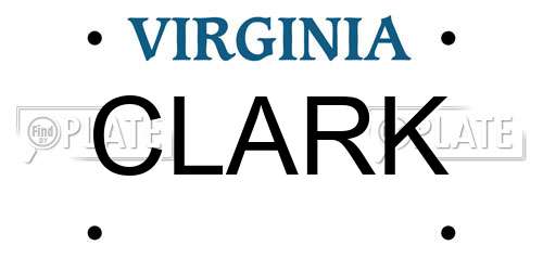 CLARK Virginia License Plate