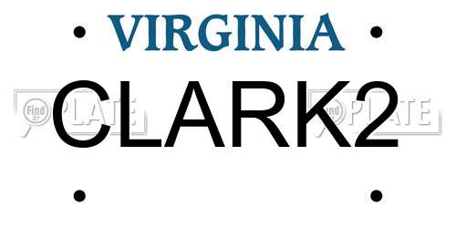 CLARK2 Virginia License Plate