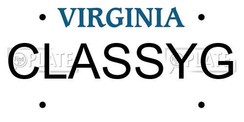 CLASSYG Virginia License Plate
