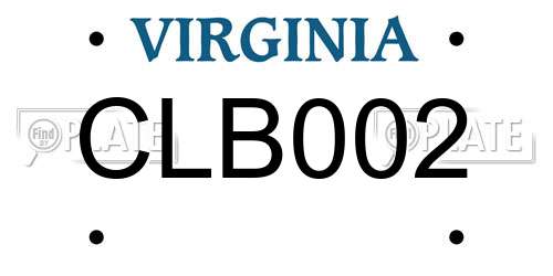 CLB002 Virginia License Plate
