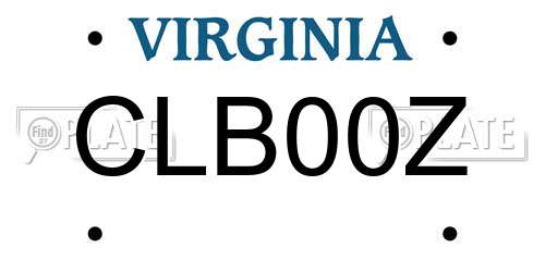 CLB00Z Virginia License Plate