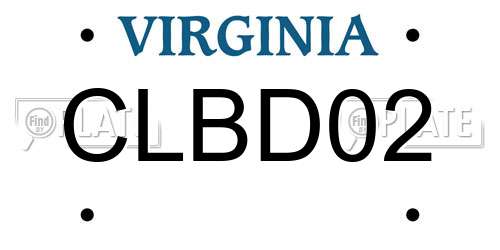 CLBD02 Virginia License Plate