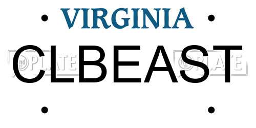 CLBEAST Virginia License Plate