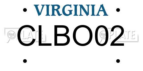 CLBO02 Virginia License Plate