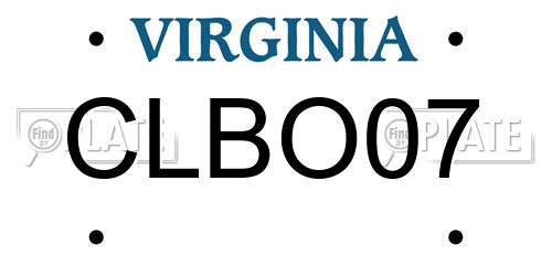 CLBO07 Virginia License Plate
