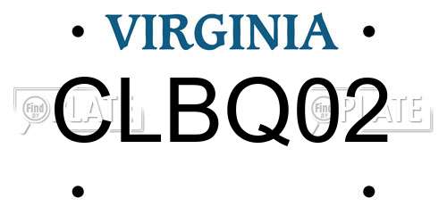 CLBQ02 Virginia License Plate