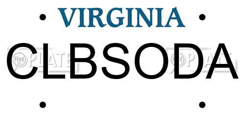 CLBSODA Virginia License Plate