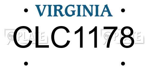 CLC1178 Virginia License Plate