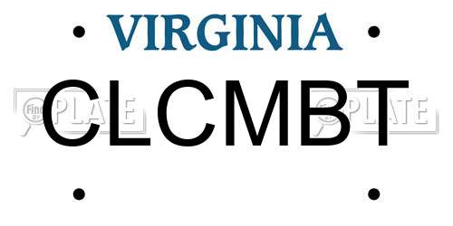 CLCMBT Virginia License Plate