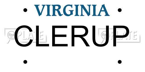 CLERUP Virginia License Plate