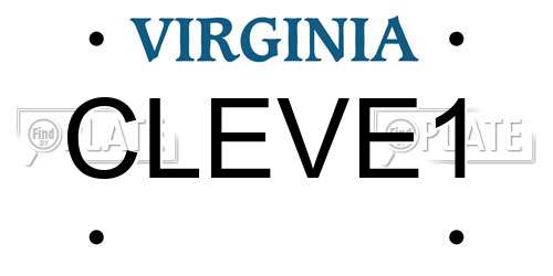 CLEVE1 Virginia License Plate