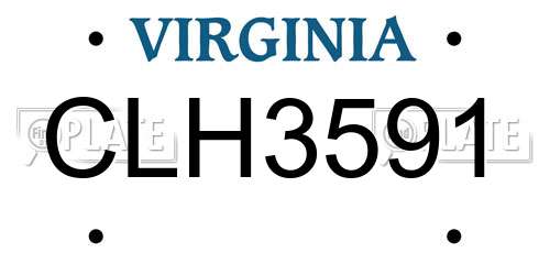 CLH3591 Virginia License Plate