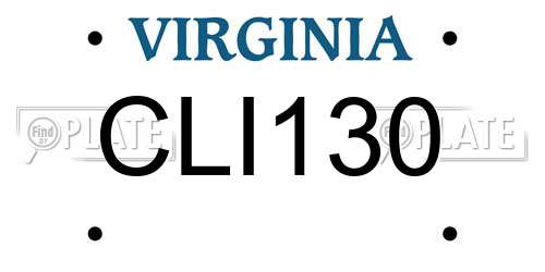 CLI130 Virginia License Plate