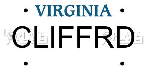 CLIFFRD Virginia License Plate
