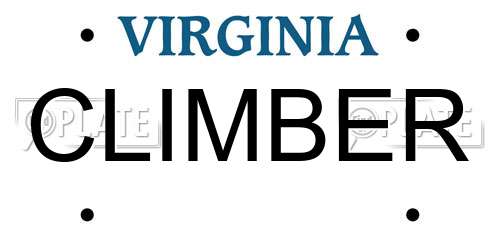 CLIMBER Virginia License Plate