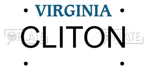 CLITON Virginia License Plate
