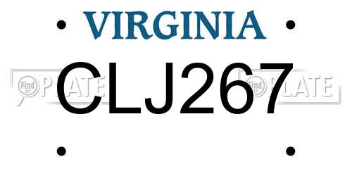 CLJ267 Virginia License Plate