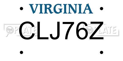 CLJ76Z Virginia License Plate
