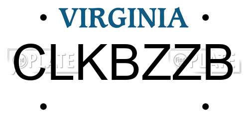 CLKBZZB Virginia License Plate