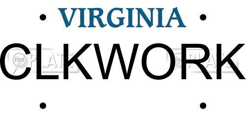 CLKWORK Virginia License Plate