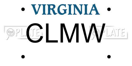 CLMW Virginia License Plate