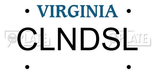 CLNDSL Virginia License Plate