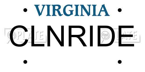 CLNRIDE Virginia License Plate